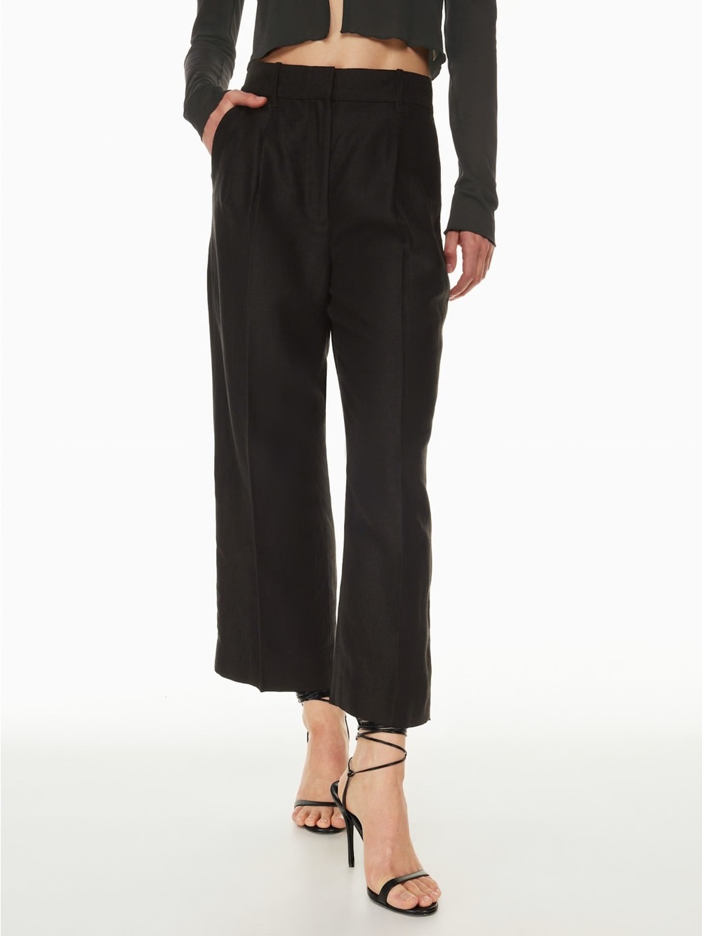ARITZIA *LINEN*  Effortless Pant™  Wilfred - Cropped / Black - SIZE 4 LIKE NEW
